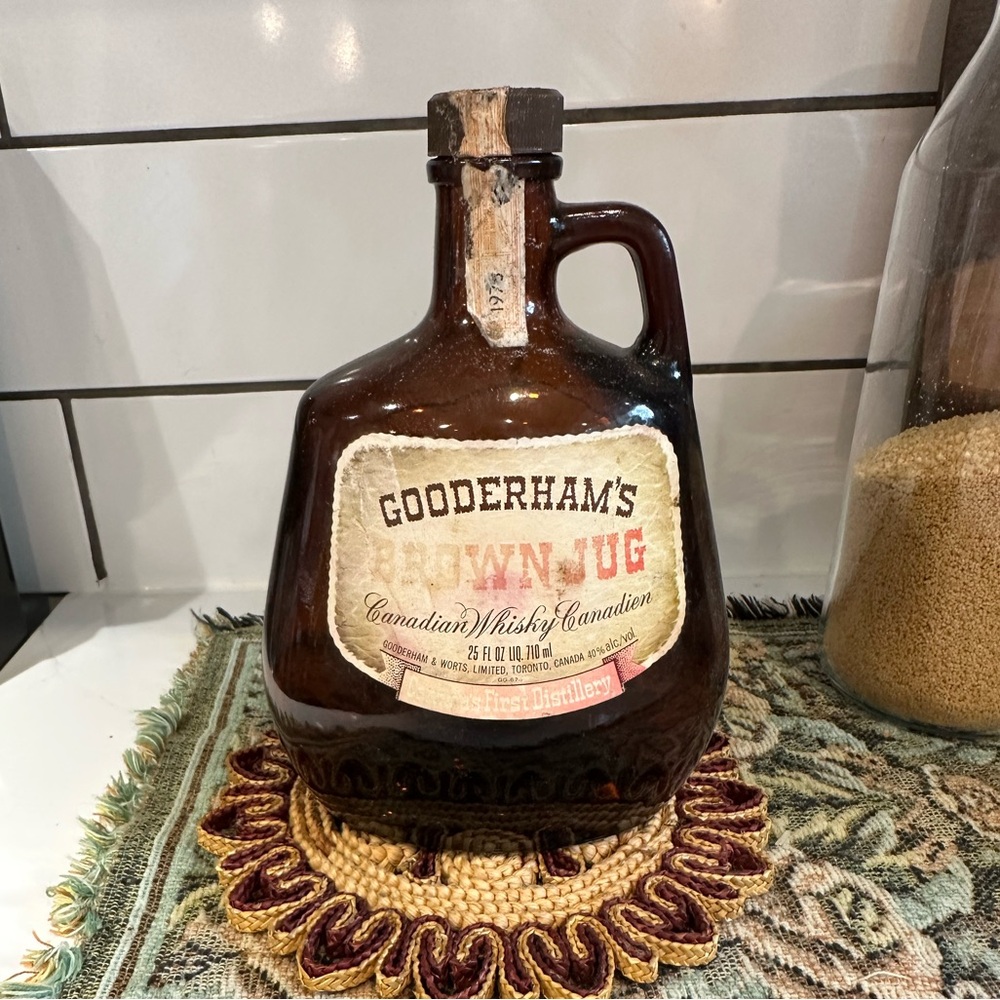 70s Gooderham’s Vintage Brown Glass Jug